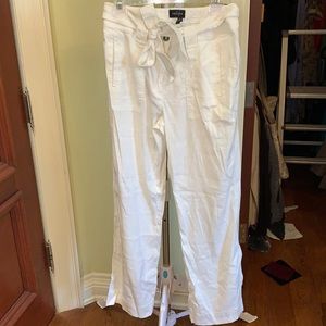White linen trousers